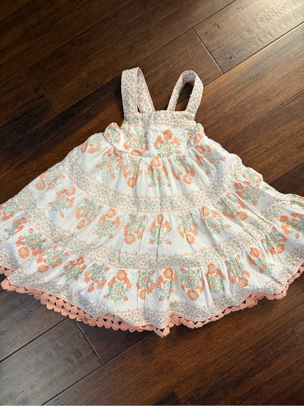 Tommy Bahama Girls 3T Floral Eyelet Sundress Tiered Ruffle Summer Dress